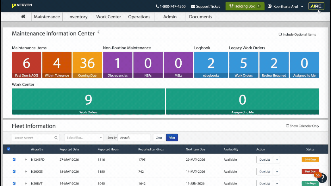 Veryon AIRE Logbook Agent