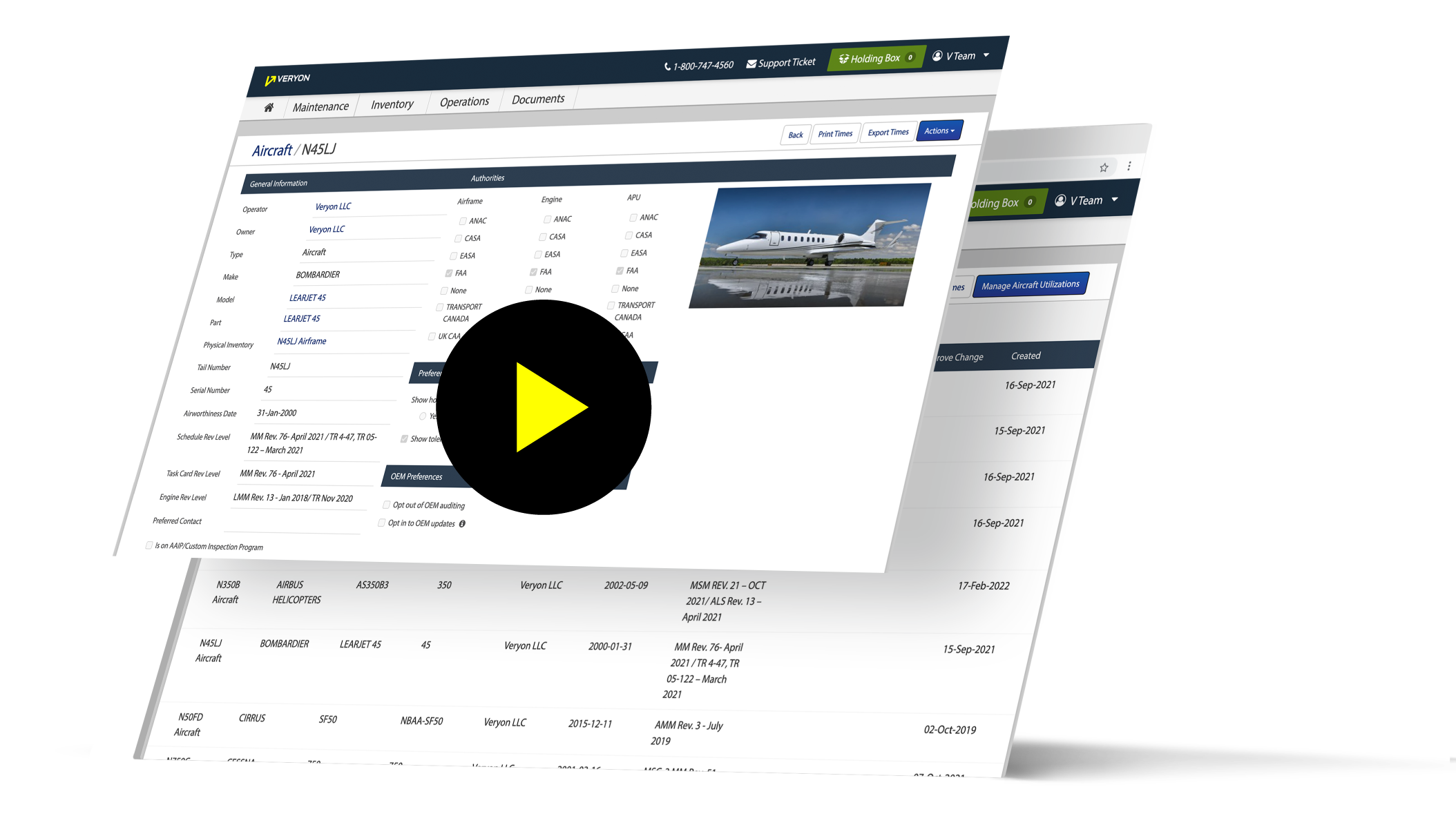 Watch the Veryon Tracking Deminar video - the all-in-one aircraft management tool.