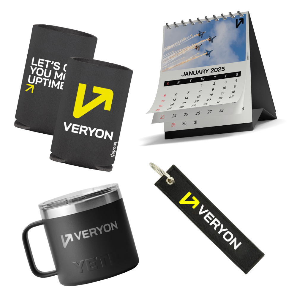 Veryon Lets Get You More Uptime® Swag for NBAA BACE 2024 | Booth #1230