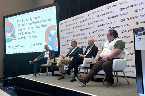 Kris Volrath, Senior Vice President of Product for Veryon, speaking at NBAA BACE 2024 in Las Vegas.