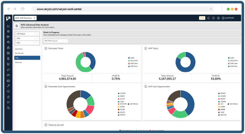 Veryon Work Center Screenshot
