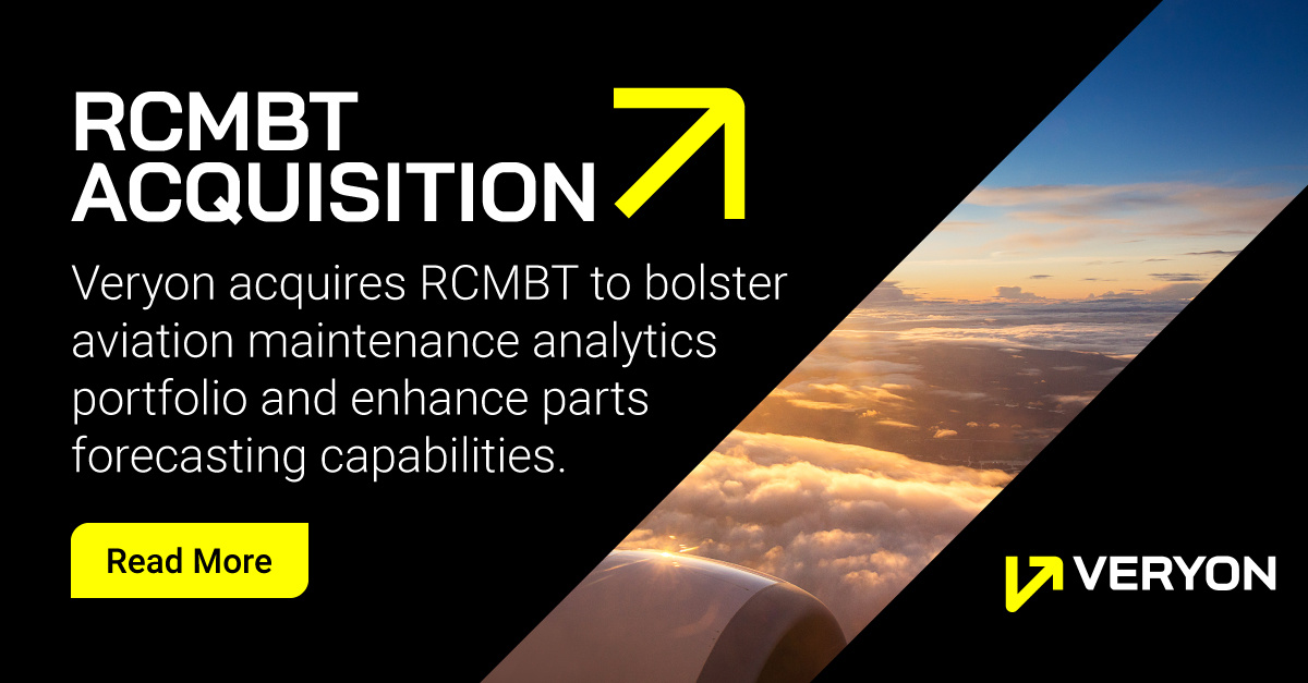 Veryon Acquires RCMBT to Bolster Aviation Maintenance Analytics Portfolio and Enhance Parts Forecasting Capabilities