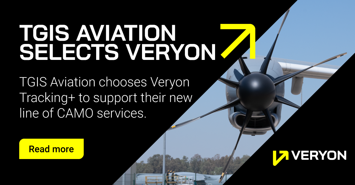 Engine and aircraft consultancy TGIS Aviation has chosen our Veryon Tracking+ software solution to support their new line of CAMO services.