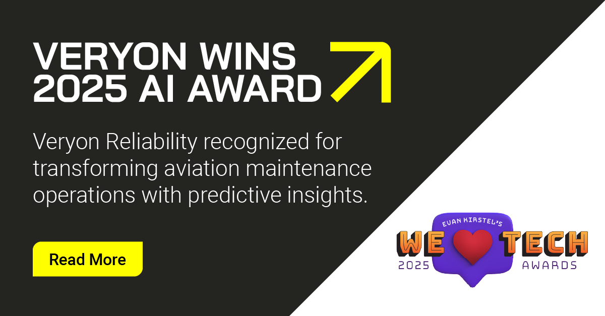 Veryon wins 2025 We Love Tech Award for AI in Aviation Maintenance