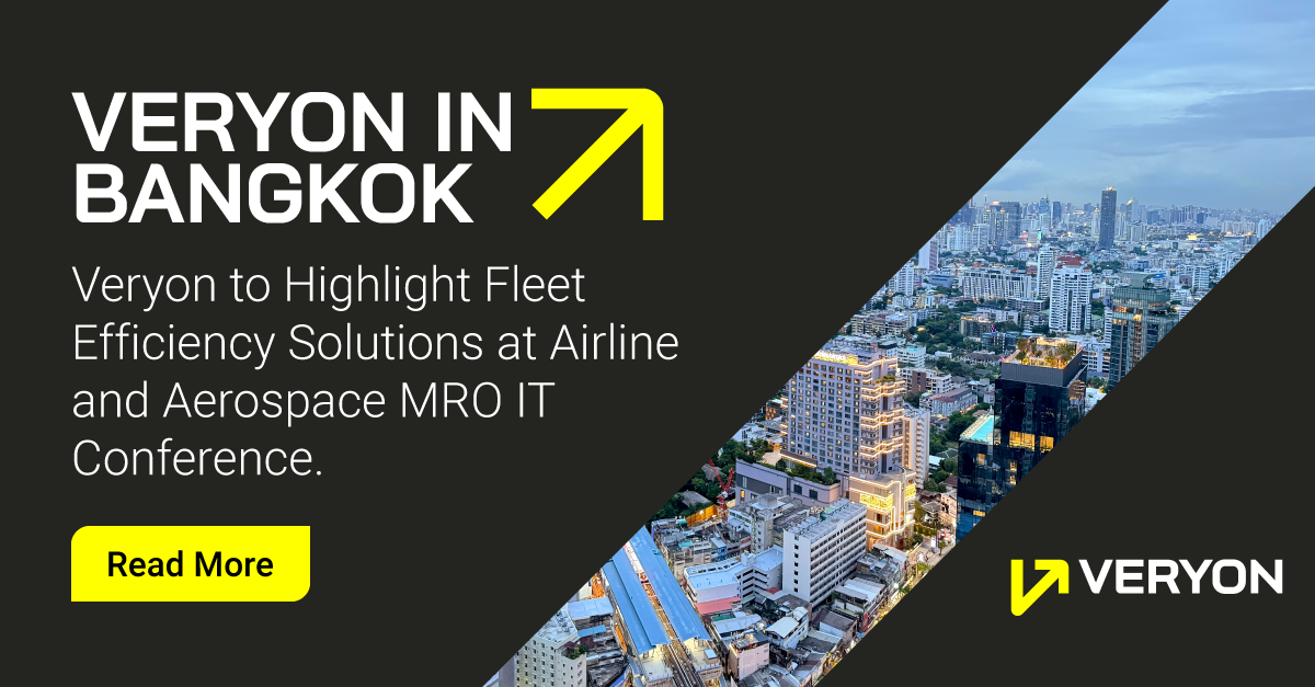 Discover how Veryon's cutting-edge solutions enhance fleet efficiency & reduce mx downtime at the Airline & Aerospace MRO IT Conference in Bangkok.