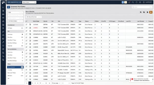 Veryon GSE_Equipment Work Orders