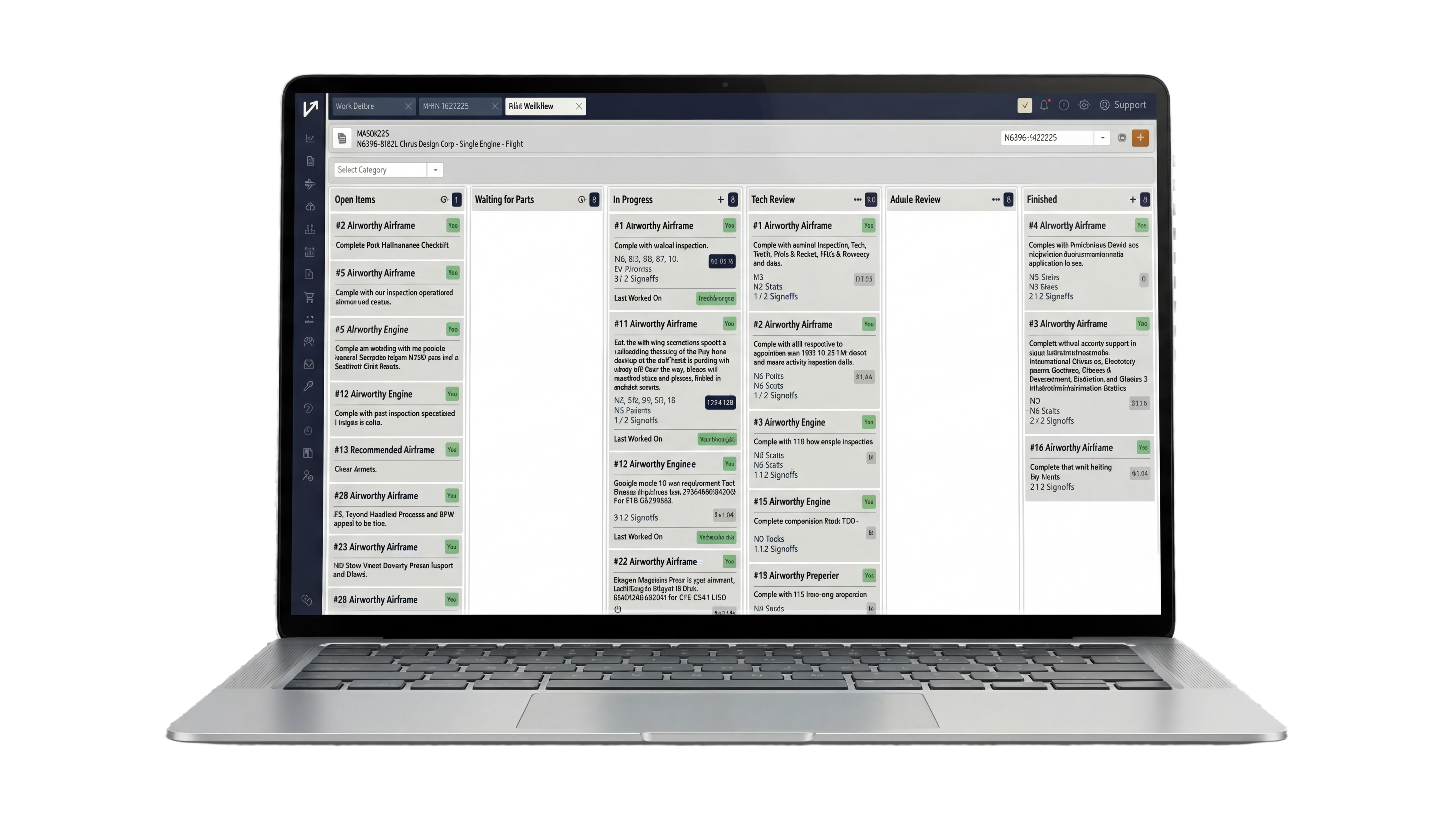 Veryon Work Center - Kanban Chart