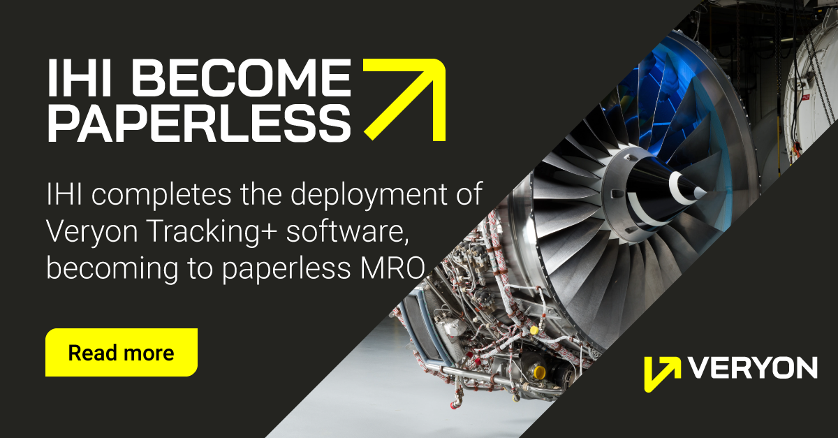 Japanese aircraft engine manufacturer and maintenance provider IHI, has completed its deployment of the Veryon Tracking+ software, transitioning to paperless MRO in the process.