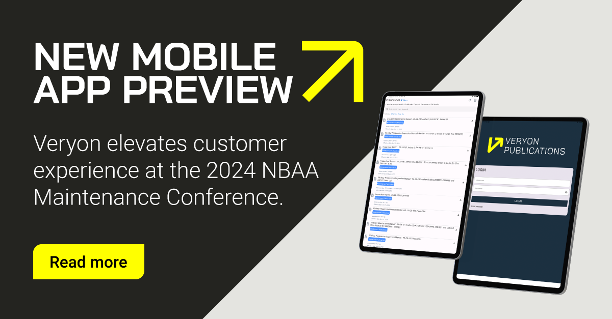 Veryon Elevates Customer Experience at the 2024 NBAA Maintenance Conference with New Mobile App Preview