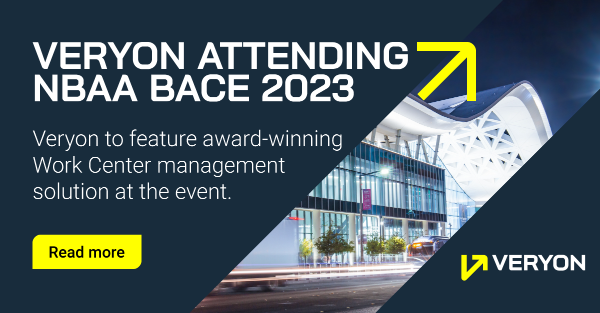 Veryon announces its upcoming attendance and sponsorship at the 2023 NBAA BACE taking place on Oct. 17–19 in Las Vegas, Nev. at the Las Vegas Convention Center.