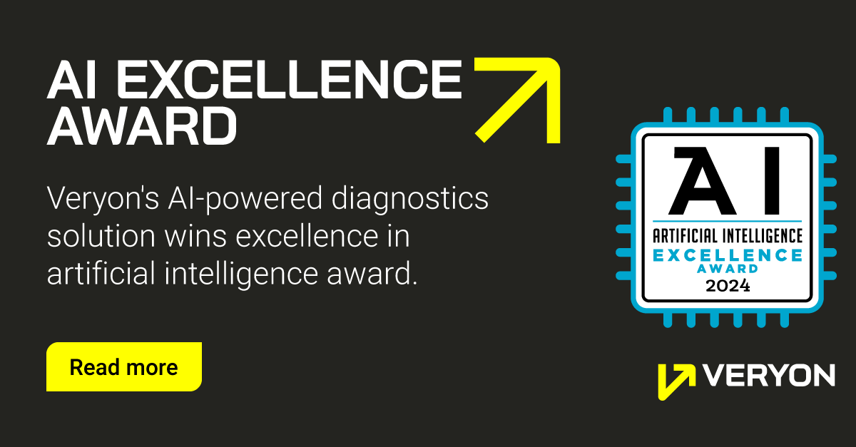 Veryon's AI-Powered Diagnostics Solution wins Excellence in Artificial Intelligence Award, revolutionizing aviation maintenance with cutting-edge technology. Learn more at veryon.com/diagnostics.